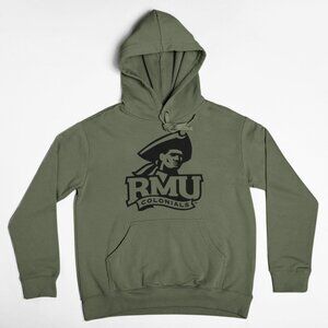 NEW Robert Morris Colonials RMU Pullover Fleece Hoodie MILITARY ARMY GREEN